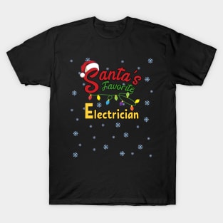 Santa's Favorite Electrician Journeyman Gift Idea T-Shirt